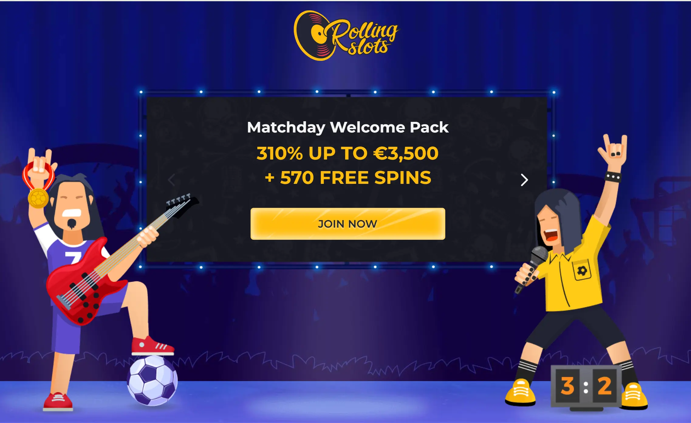 RollingSlots Matchday Welcome Pack screenshot